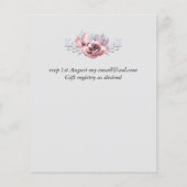 Stusty Navy Blue Coral Floral Weddenschap Budget (Achterkant)