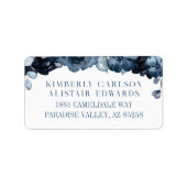 Stusty Navy Blue Silver Wedding Mailing Label (Voorkant)