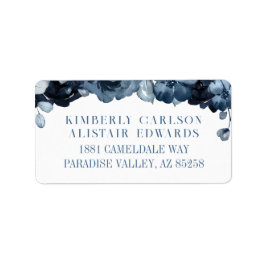 Stusty Navy Blue Silver Wedding Mailing Label