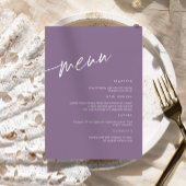 Stusty Paars Minimalist Wedding Menu