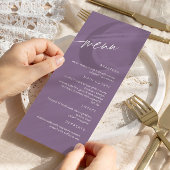 Stusty Paars Minimalist Wedding Menu
