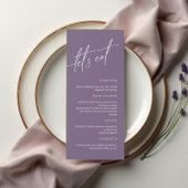Stusty Paars Minimalist Wedding Menu