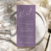 Stusty Paars Minimalist Wedding Menu