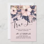 Stusty Pink Blue Floral Wedding Budget (Voorkant)