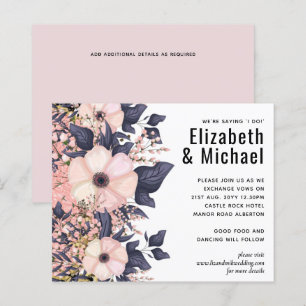 Stusty Pink Blue Floral Wedding Budget