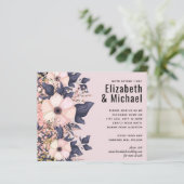 Stusty Pink Blue Floral Wedding Budget (Staand voorkant)