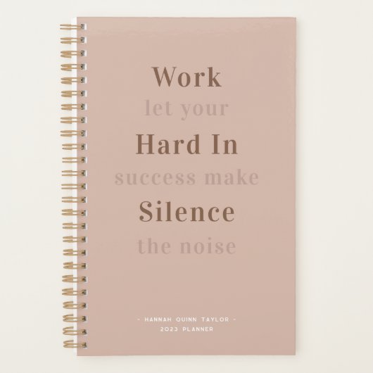 Stusty Pink Quote | Maandelijks wekelijks Maandeli Planner (Voorkant)