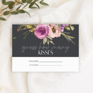 Stusty Pink raad hoeveel kissons Bridal Game Informatiekaartje