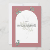 Stusty Roos Eucalyptus Greenery Wedding Arch Kaart (Achterkant)
