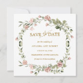 Stusty Roos Floral Eucalyptus Weddenschap Save the Save The Date (Voorkant)
