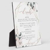 Stusty Roos Floral Wedding Reception Bar Menu Fotoplaat (Zijkant)
