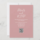Stusty Roos Greenery Floral QR Code Weddenschap Kaart (Achterkant)