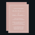 Stusty Roos minimalistische moderne huwelijksuitno<br><div class="desc">De hedendaagse huwelijksuitnodiging - VERANDERT de achtergrondkleur aan om het even welke kleur! SCHRAPT hen of VERANDERT de kleur van het rechthoekige accent! VERANDERT de doopvonten,  de tekst,  de kleur van de tekst. Gebruik deze sjabloon om uw eigen unieke trouwuitnodigingen en coördinerende stukken te ontwerpen.</div>