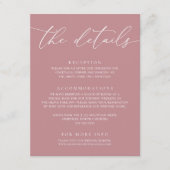 Stusty Roos Moderne minimalistische bruiloft auto Informatiekaartje (Voorkant)