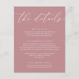 Stusty Roos Moderne minimalistische bruiloft auto Informatiekaartje