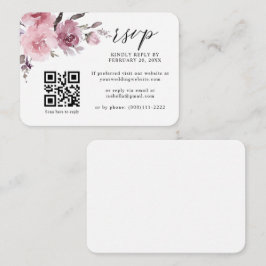 Stusty Roos Roze pasta Floral QR Code Weddenschap  Informatiekaartje