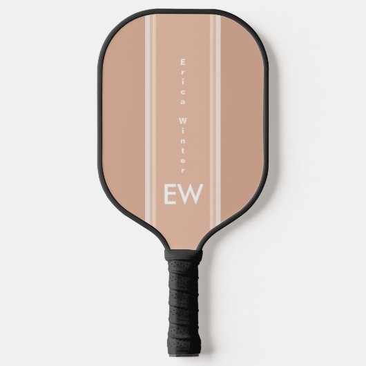 Stusty Roos Stripes Feminine Pink Monogramma Pickleball Paddle (Voorkant)