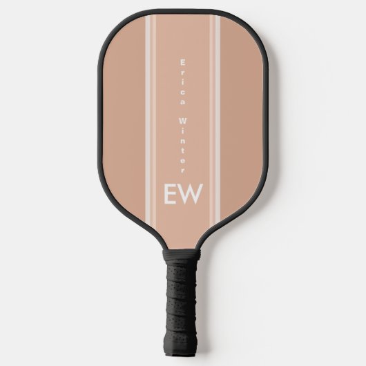 Stusty Roos Stripes Feminine Pink Monogramma Pickleball Paddle (Achterkant)
