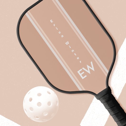 Stusty Roos Stripes Feminine Pink Monogramma Pickleball Paddle