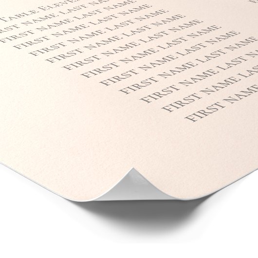 Stusty Roos Waterverf Wedding Seating Chart Poster (Hoek)