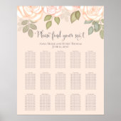 Stusty Roos Waterverf Wedding Seating Chart Poster (Voorkant)