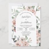 Stusty Roses Floral Eucalyptus Wedding Kaart (Voorkant)