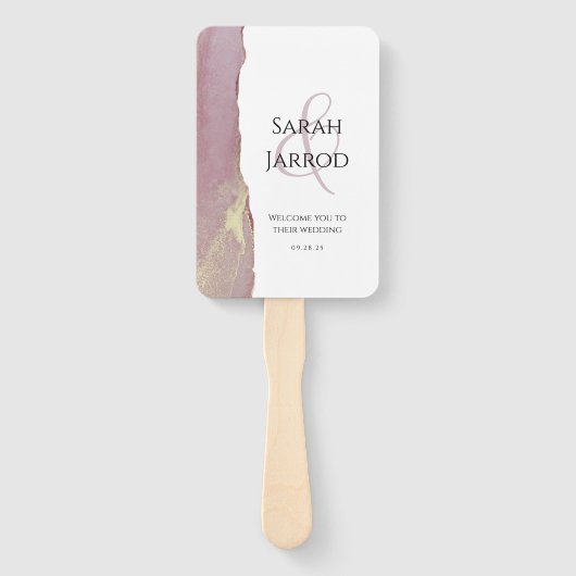 Stusty roze set van bruiloft-ventilatoren handwaaier (Voorkant)