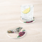 stutten in een envelop met Roos Zandsteen Onderzetter (Zijkant)