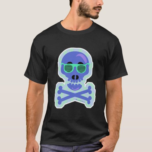 Stutter tinten grappige geïllustreerde schedel t-shirt (Voorkant)