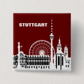 Stuttgar Stadt Skyline - Button / Anstecker / Pin (Voorkant)