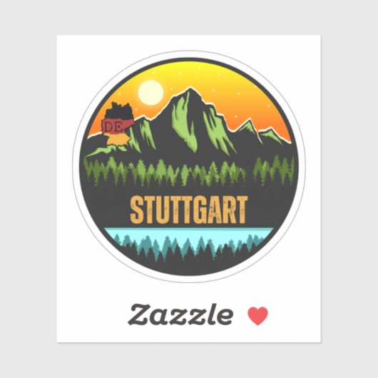Stuttgart, Baden-Württemberg Duitsland Sticker (Vel)