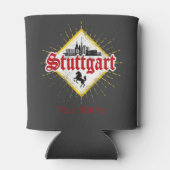 Stuttgart City Germany Retro Skyline  Blikjeskoeler (Achterkant)