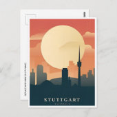 Stuttgart City Germany Retro Skyline  Briefkaart (Voorkant / Achterkant)