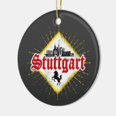 Stuttgart City Germany Retro Skyline  Keramisch Ornament (Links)