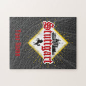 Stuttgart City Germany Retro Skyline Legpuzzel (Horizontaal)