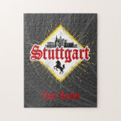 Stuttgart City Germany Retro Skyline Legpuzzel (Verticaal)