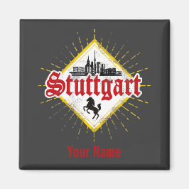 Stuttgart City Germany Retro Skyline  Magneet