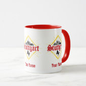 Stuttgart City Germany Retro Skyline Mok (Voorkant rechts)