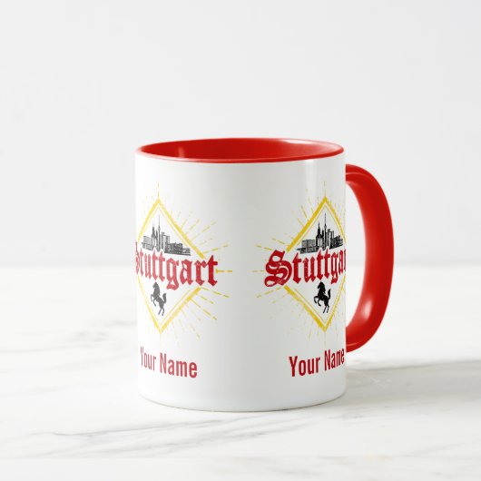 Stuttgart City Germany Retro Skyline  Mok (Voorkant rechts)