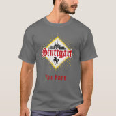 Stuttgart City Germany Retro Skyline T-shirt (Voorkant)