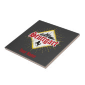 Stuttgart City Germany Retro Skyline  Tegeltje (Zijkant)