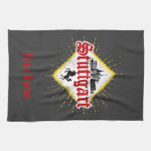 Stuttgart City Germany Retro Skyline  Theedoek (Horizontaal)