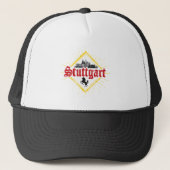 Stuttgart City Germany Retro Skyline  Trucker Pet (Voorkant)
