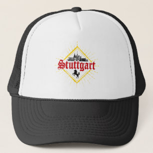 Stuttgart City Germany Retro Skyline  Trucker Pet