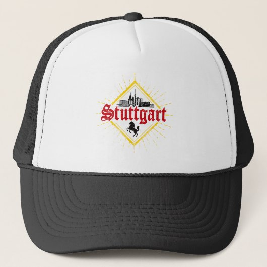 Stuttgart City Germany Retro Skyline  Trucker Pet