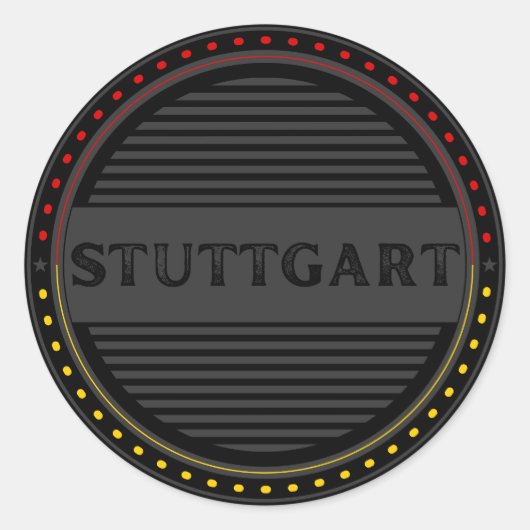 Stuttgart City Pride Emblem – German Identity Ronde Sticker (Voorkant)