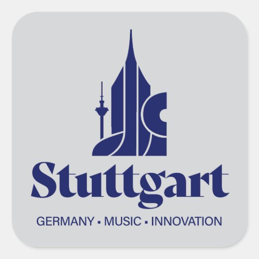 Stuttgart Duitsland Europa Vierkante Sticker (Voorkant)