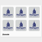 Stuttgart Duitsland Europa Vierkante Sticker (Vel)