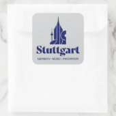 Stuttgart Duitsland Europa Vierkante Sticker (Tas)