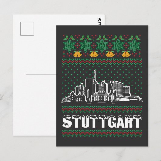 Stuttgart Duitsland Lelijke Kerstmis Briefkaart (Voorkant / Achterkant)